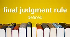 Final Judgment Rule | Explained Simply (Civil Procedure)