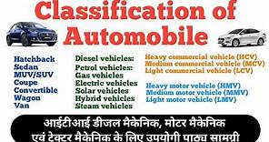 Classification of Automobile | Classification of Automobile in hindi | Classification of Vehicles