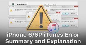 iPhone 6/6 Plus iTunes Error Codes Summarization