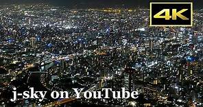 [4K] Beautiful night aerial view of Osaka City in Japan / Osaka Itami Airport landing / 伊丹空港着陸
