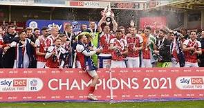 Cheltenham Town lift the 2020/21 League Two trophy