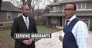 What happens when officers try to serve a warrant?