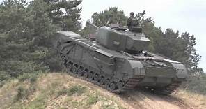 Churchill Tank climbing a hill at Bovington Tank driving area
