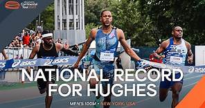 Zharnel Hughes sets new British record and world lead in New York | Continental Tour Gold 2023