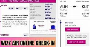 WIZZ AIR ONLINE CHECK-IN PRINT BOARDING PASS