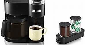 Keurig K-Duo Coffee Maker, Single Serve K-Cup Pod and 12 Cup Carafe Brewer, with Keurig Station K-Cup Pod & Ground Coffee Storage Unit, Black
