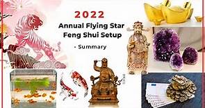 2022 Feng Shui setup with the annual Flying Star chart - a simplified summary