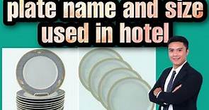 name and size of dining plate in hotel & restaurant #hoteliers
