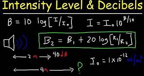 Sound Intensity Level in Decibels & Distance - Physics Problems