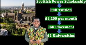 Fully Funded Masters in the UK with £1,200 Monthly Stipend: Scottish Power Scholarship
