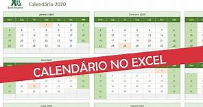 Como fazer Calendário no Excel 2020 [Excel] [Calendário]