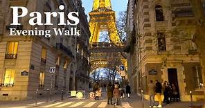 Paris France 🇫🇷 Christmas walk in Paris - An evening around Eiffel Tower - 4K HDR walk