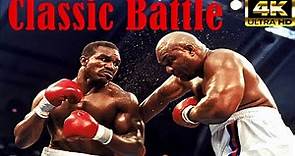 Evander Holyfield vs George Foreman | Classic Battle Boxing Full Fight Highlights | 4K Ultra HD
