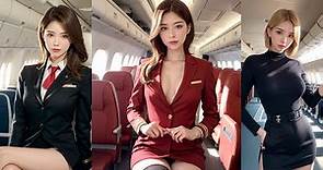 [4k lookbook] Ai Airplane Stewardess flight attendant