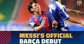 Leo Messi's official debut against Espanyol