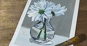 Flowers still life/glass vase still-life Acrylic Painting