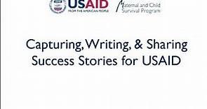 Training Video: How to write a success story