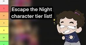 I made an Escape the Night character tier list!