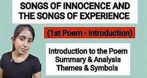 The Songs of Innocence (Introduction Poem)/ Summary, Analysis, Themes etc. // #apeducation_hub