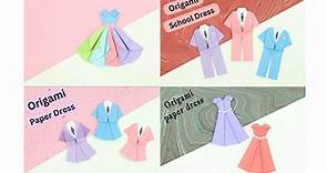 5 Easy origami dress | paper doll dress up idea