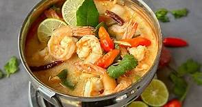 Tom Yum Goong Nam Khon Recipe (Creamy Style) ต้มยำกุ้งน้ำข้น | Thai Girl in the Kitchen