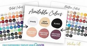 How to Make a Shirt Color Chart | Canva.com Tutorial | Bella Canvas Solid and Heather Colors | HD