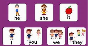 I, you, we, they, he, she, it | Pronouns | Flashcards and Sentences| Memory games
