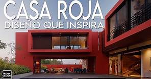 Casa Roja con piedra, una combinación muy interesante by Hernández Silva Arquitectos