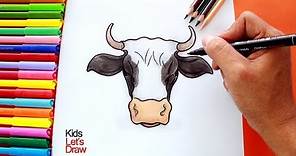 Cómo dibujar una cabeza de VACA fácil (paso a paso)