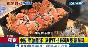 這批蟹有毒! 進口6400公斤"中國大閘蟹"檢出戴奧辛超標 食藥署:禁出包養殖場進口 防中國毒蟹進口賣 業者保證金提高至4倍│【LIVE大現場】20230103│三立新聞台