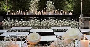 Black & White Wedding Decor is always in 🖤 From the black and white checkered dance floor, layered candles and all the babys breath white florals, this wedding was an absoulte dream! . . . #wedding #weddingdesign #outdoorwedding #blackandwhitewedding#outdoorreception #weddingreception #receptiondecor #weddingtabledecor #classicwedding #modernwedding #orangecountyweddings #weddingcandles #babysbreath #whiteweddingflowers