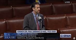 Congressman John Sarbanes Delivers Remarks in Memory of His Father, Senator Paul Sarbanes