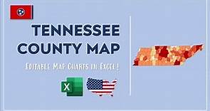 Tennessee County Map in Excel - Counties List and Population Map
