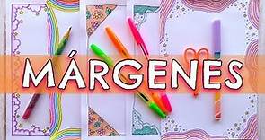 MÁRGENES PARA CUADERNOS, APUNTES, PORTADAS, CARTULINAS y CARTAS💜💚💛MARCOS BONITOS y FÁCILES