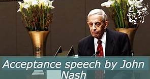 John Nash Acceptance Speech - The Abel Prize