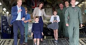 Prince George, Princess Charlotte and Prince Louis Tour Planes at Royal Air Force Base
