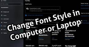 How To Change Font Style in Computer || How to change the default Windows 10 system font | 2021