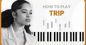 How To Play Trip By Ella Mai On Piano - Piano Tutorial (FREE TUTORIAL)