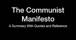 Communist Manifesto Summary With Quotes