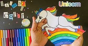 How to make unicorn step by step | easy unicorn drawing | rainbow & unicorn drawing & coloring