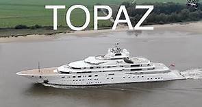 Aerial 4K | Yacht TOPAZ arrival at Lürssen Shipyard