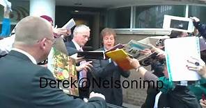 Paul McCartney & his brother Michael 30/07/10 leaving & signing in Liverpool.after L.I.P.A.awards