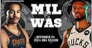 Milwaukee Bucks vs Washington Wizards Full Game Highlights | Nov 24 | 2024 NBA Season