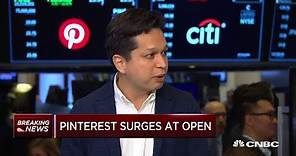 Pinterest CEO Ben Silbermann following the company's IPO