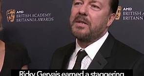 Ricky Gervais' net worth as he earns over £1m for one show
