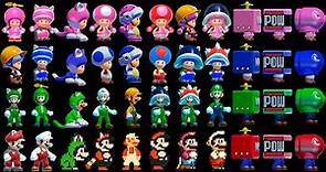 Super Mario Maker 2 - 4 Players All Power-Ups (Mario, Luigi, Toad, Toadette)