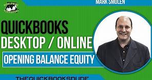 QuickBooks Equity - What is Opening Balance Equity?
