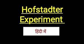 Hofstadter experiment | What is Hofstadter experiment |