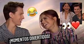Tom Holland haciendo reír a Zendaya 😂 | Momentos divertidos TH en Español