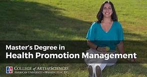 Master's in Health Promotion Management at American University